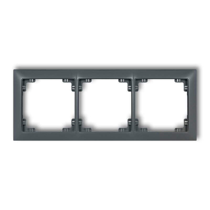 Universāls 3-vietīgs plastmasas rāmis DECO Soft, grafīts matēts