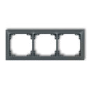 Universāls 3-vietīgs plastmasas rāmis DECO Soft, grafīts matēts