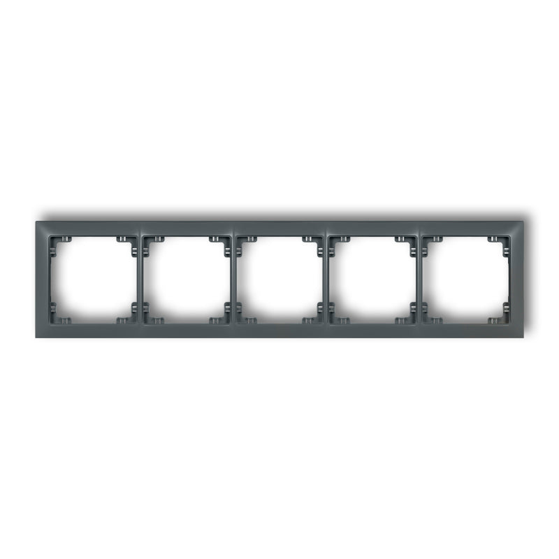 Universāls 5-vietīgs plastmasas rāmis DECO Soft, grafīts matēts