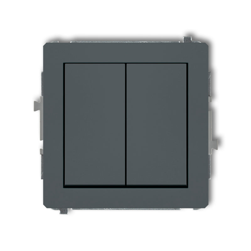 1+1 slēdža mehānisms DECO, z/a, IP20/IP44, grafīts matēts