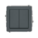 Instantaneous switch 1+1 mechanism (without pictogram), split supply DECO, z/a, IP20, matte graphite