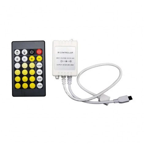 LED lentu kontrolieris, IR, ar tālvadības pulti, CCT 3in1, 24 pogas, 6A, DC:12/24V, V-TAC