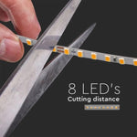 Pris per 1m_9W/m(1150Lm/m) 0,37A/m 128 LED Tape, V-TAC, vattentät IP20, 24V, kallvitt ljus 6400K