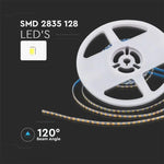 Pris per 1m_9W/m(1150Lm/m) 0,37A/m 128 LED Tape, V-TAC, vattentät IP20, 24V, kallvitt ljus 6400K