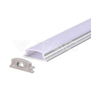 2000x18x6mm LED strip mounting kit with diffuser silver housing, flexible, IP20