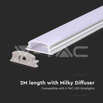 2000x18x6mm LED ribade paigalduskomplekt hajutiga, hõbedane korpus, paindlik, IP20