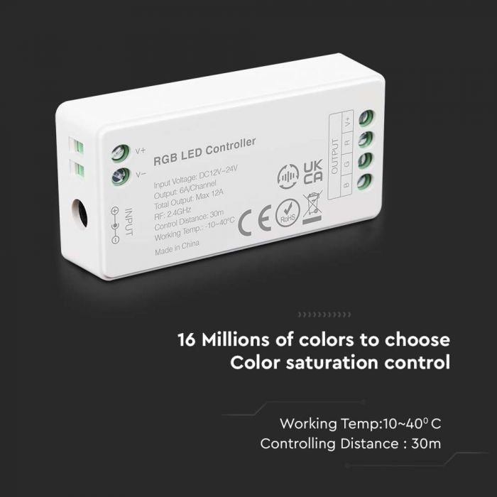 RGB+W WIFI LED lintide kontroller, 12-24V, Max 12A