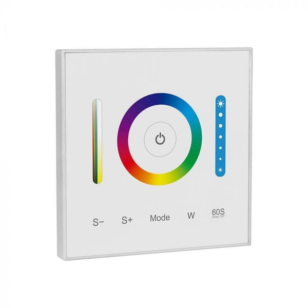 LED lentu RGB/RGBW/RGB+CCT kontrolieris, balts, 86x86mm, Max 10A, V-TAC