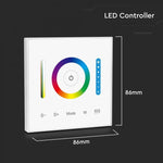 LED RGB/RGBW/RGB+CCT kontroller, valge, 86x86mm, Max 10A, V-TAC
