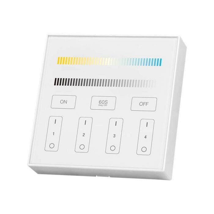 LED Lentu CCT 4 zonu WIFI kontrolieris, 3V(2xAAA Battery), 86x86mm, balts, V-TAC