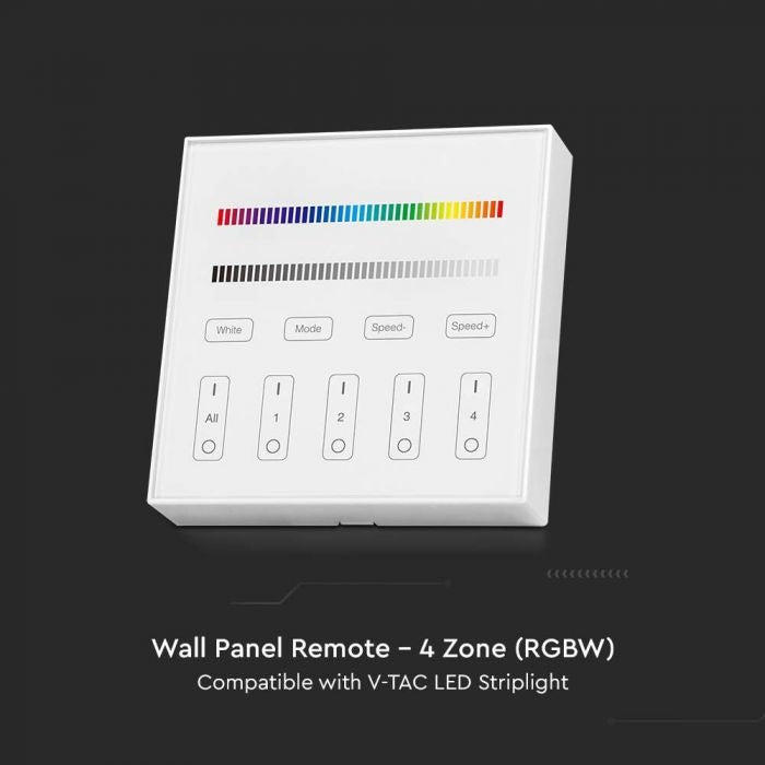 LED RGB+W lint 4-tsooniline WIFI kontroller, 86x86mm, valge, V-TAC