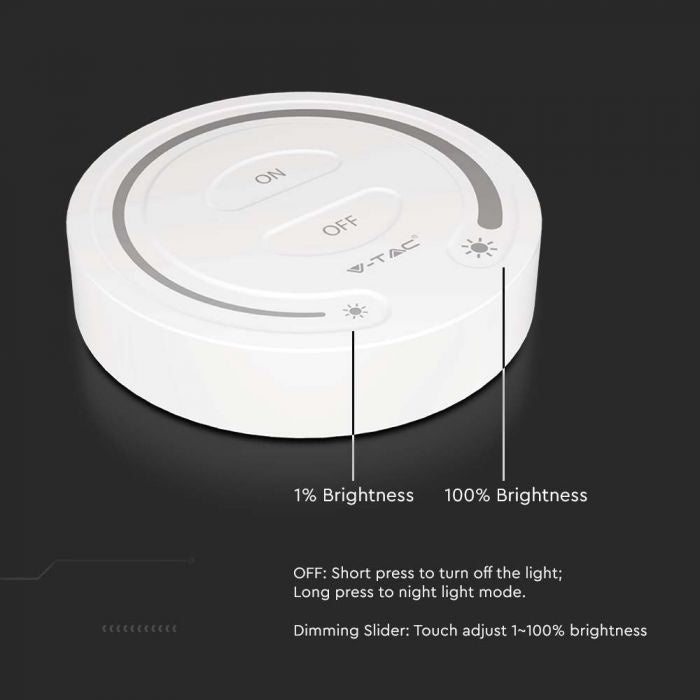 Vienas krāsas LED lentu dimmeris, 3V(2xAAA Battery), balts, V-TAC