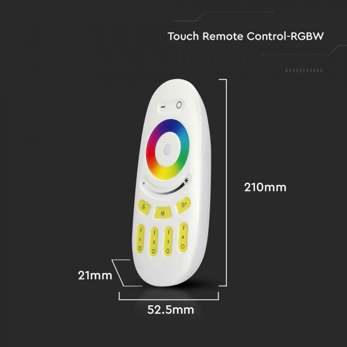 RGB+W LED lentu tālvadības pults, 3V(2xAAA Battery), 52.5x21x120mm, balta, V-TAC