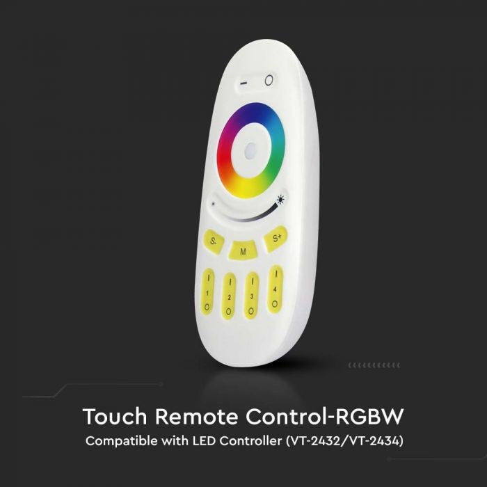 RGB+W LED strip remote control, 3V(2xAAA Battery), 52.5x21x120mm, white, V-TAC