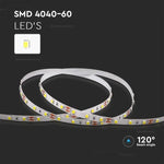 Cena par 1m_8W/m(800Lm/m) 0.66A/m 60 LED Lente, V-TAC, ūdensnedroša IP20, 12V, neitrāli balta gaisma 4000K