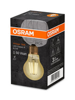 E27 6.5W(650Lm) LED OSRAM spuldze Filament VINTAGE 1906, IP20, silti balta gaisma 2400K