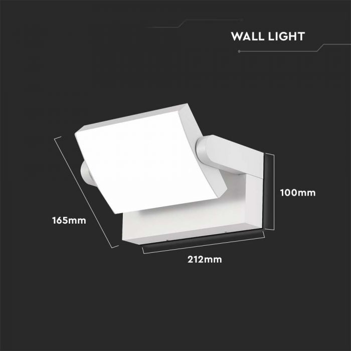 17W(2520Lm) LED wall light, V-TAC, IP65, white, neutral white light 4000K