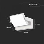 17W(2520Lm) LED-väggarmatur, V-TAC, IP65, vit, varmvitt ljus 3000K