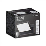 17W(2520Lm) LED sienas gaismeklis, V-TAC, IP65, melns, silti balta gaisma 3000K