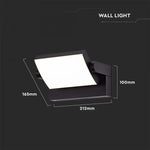 17W(2520Lm) LED seinavalgusti, V-TAC, IP65, must, neutraalne valge 4000K
