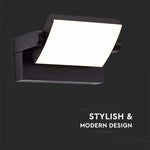 17W(2520Lm) LED sienas gaismeklis, V-TAC, IP65, melns, silti balta gaisma 3000K