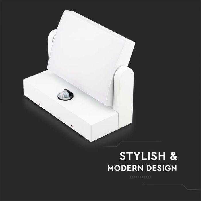 Настенный светодиодный светильник 17W(2520Lm) с PIR датчиком, V-TAC, IP65, белый, теплый белый свет 3000K