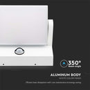 17W (2580Lm) LED fassaadivalgusti PIR liikumisanduriga, V-TAC, valge, ruudukujuline, IP65, neutraalne valge valgus 4000K