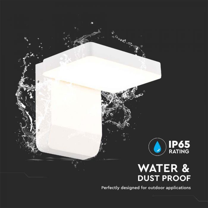 LED-fassaadivalgusti, V-TAC, IP65, valge, ruudukujuline, neutraalne valge 4000K