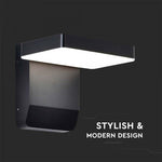 17W(2580Lm) LED Fasādes gaismeklis, V-TAC, IP65, melns, kvadrāta, neitrāli balta gaisma 4000K