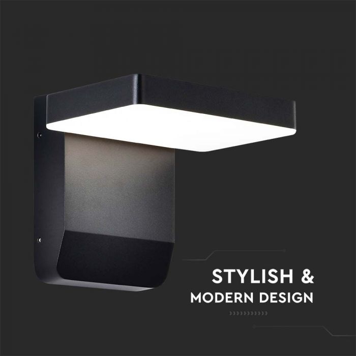 17W(2580Lm) LED Fasādes gaismeklis, V-TAC, IP65, melns, kvadrāta, neitrāli balta gaisma 4000K