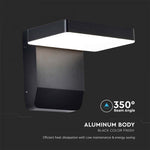 17W(2580Lm) LED Fasādes gaismeklis, V-TAC, IP65, melns, kvadrāta, neitrāli balta gaisma 4000K
