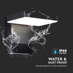 17W(2580Lm) LED Fasādes gaismeklis, V-TAC, IP65, melns, kvadrāta, neitrāli balta gaisma 4000K