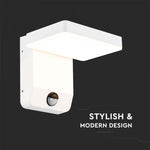 17W (2520Lm) LED fassaadivalgusti PIR liikumisanduriga, V-TAC, valge, ruudukujuline, IP65, neutraalne valge valgus 4000K