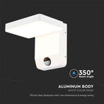 17W(2520Lm) LED Facade light with PIR motion sensor, V-TAC, white, square, IP65, warm white light 3000K
