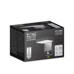 17W(2520Lm) LED Facade light with PIR motion sensor, V-TAC, black, square, IP65, warm white light 3000K