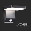 SUPERACTION_17W(2580Lm) LED esivalgusti PIR liikumisanduriga, V-TAC, must, kandiline, IP65, neutraalne valge valgus 4000K