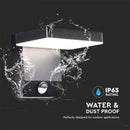 17W (2520Lm) LED fassaadivalgusti PIR liikumisanduriga, V-TAC, must, kandiline, IP65, soe valge valgus 3000K