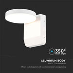 17W(2520Lm) LED Fasādes gaismeklis, V-TAC, balts, apaļš, IP65, neitrāli balta gaisma 4000K