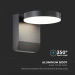 17W(2520Lm) LED Facade light, V-TAC, black, round, IP65, neutral white light 4000K
