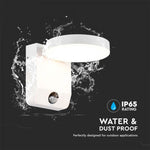 17W(2480Lm) LED Fasādes gaismeklis ar PIR sensoru, V-TAC, balts, apaļš, IP65, neitrāli balta gaisma 4000K