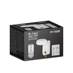 17W(2480Lm) LED Fasādes gaismeklis ar PIR sensoru, V-TAC, balts, apaļš, IP65, neitrāli balta gaisma 4000K