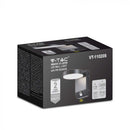 17W(2520Lm) LED-fasadarmatur med PIR-sensor, V-TAC, svart, rund, IP65, neutralvitt ljus 4000K
