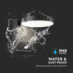17W (2520Lm) LED-fassaadivalgusti PIR-anduriga, V-TAC, must, ümmargune, IP65, neutraalne valge valgus 4000K