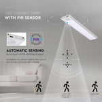 2W(160Lm) LED-skåparmatur med PIR-sensor, IP20, svart, varmvitt ljus 3000K