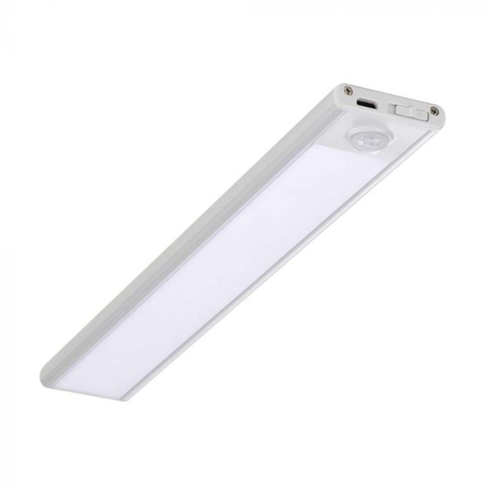 2.5W(260Lm) LED skapju gaismeklis ar PIR sensoru, IP20, sudraba, silti balta gaisma 3000K