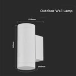 SUPERACTION_LAMP frame for 2xGU10 bulb, bulb up and down, IP54, white, V-TAC