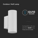 SUPERACTION_LAMP raam 2xGU10 pirnile, pirn üles ja alla, IP54, valge, V-TAC