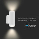 SUPERACTION_LAMP raam 2xGU10 pirnile, pirn üles ja alla, IP54, valge, V-TAC