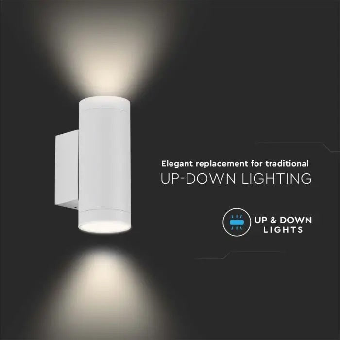 SUPERACTION_LAMP frame for 2xGU10 bulb, bulb up and down, IP54, white, V-TAC