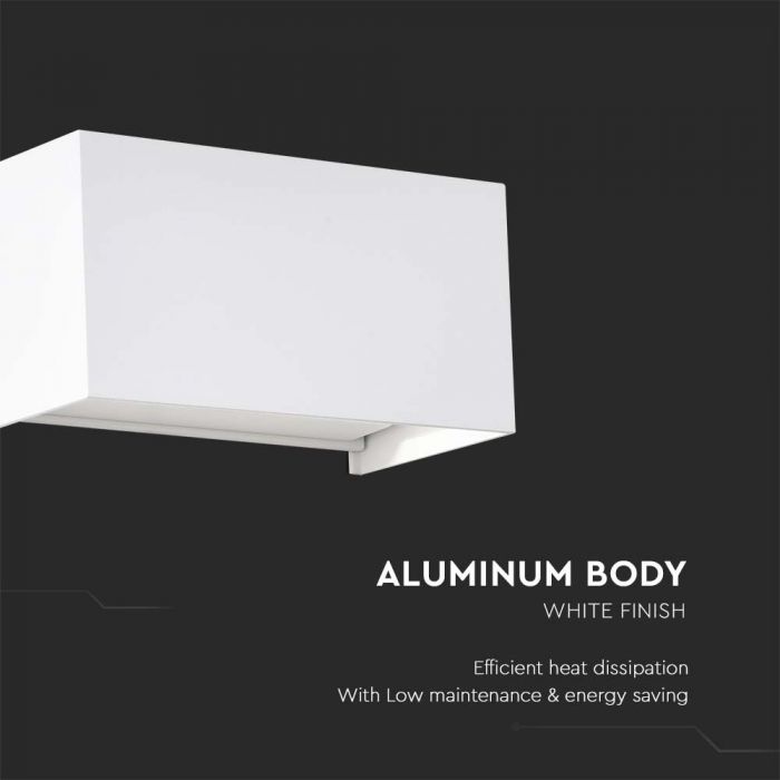 24W(2720Lm) LED fassaadivalgusti, V-TAC, valge, kandiline, IP65, soe valge valgus 3000K